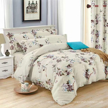 Luxury flower pattern printed bed duvet cover comforter set